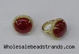 NGR234 20mm flat round agate gemstone rings wholesale