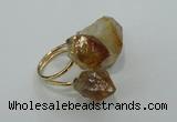 NGR25 13*18mm - 20*25mm faceted nuggets citrine gemstone rings