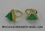 NGR275 14*14mm triangle agate gemstone rings wholesale