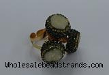 NGR290 14mm - 16mm coin plated druzy agate gemstone rings