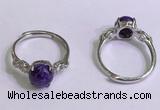 NGR3000 925 sterling silver with 8mm flat  round charoite rings