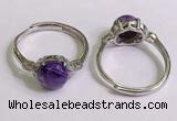 NGR3001 925 sterling silver with 8mm flat  round charoite rings