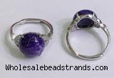 NGR3006 925 sterling silver with 12mm flat  round charoite rings