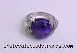 NGR3011 925 sterling silver with 14mm flat  round charoite rings