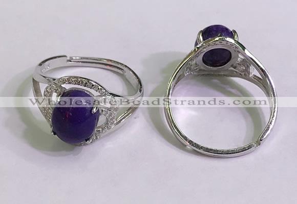 NGR3018 925 sterling silver with 8*10mm oval charoite rings