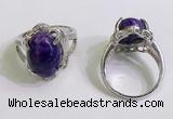 NGR3030 925 sterling silver with 10*14mm oval charoite rings