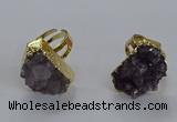 NGR313 15*20mm - 18*25mm freeform druzy amethyst gemstone rings