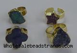 NGR323 10*14mm - 18*20mm freeform druzy agate gemstone rings