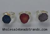 NGR327 16*18mm - 18*20mm freeform druzy agate gemstone rings