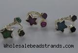 NGR365 8mm coin & 15*16mm star druzy agate rings wholesale