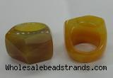 NGR39 20*30*35mm faceted freeform agate gemstone rings