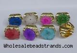 NGR390 18*25mm - 22*28mm freeform druzy agate gemstone rings