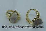 NGR68 12*16mm - 13*18mm freeform plated druzy agate rings