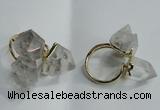 NGR75 13*18mm - 15*20mm faceted nuggets white crystal rings