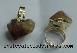 NGR80 15*20mm - 20*30mm faceted nuggets citrine gemstone rings