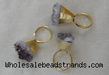 NGR83 20*22mm - 25*25mm nuggets amethyst gemstone rings