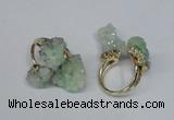 NGR98 15*20mm - 20*25mm nuggets plated druzy quartz rings