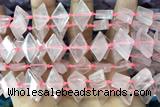 NUGG112 15 inches 12*18mm - 13*20mm freeform rose quartz gemstone beads