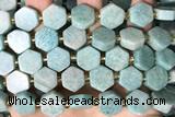 NUGG125 15 inches 14mm hexagon amazonite gemstone beads