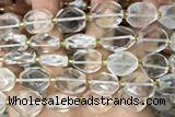 NUGG130 15 inches 12*16mm – 13*18mm faceted freeform white crystal beads