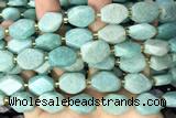 NUGG131 15 inches 12*16mm – 13*18mm faceted freeform amazonite beads