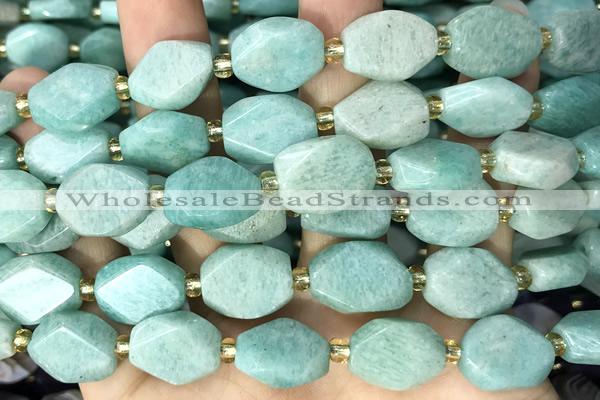 NUGG131 15 inches 12*16mm – 13*18mm faceted freeform amazonite beads