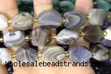 NUGG132 15 inches 12*16mm – 13*18mm faceted freeform Botswana agate beads