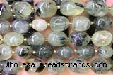 NUGG163 15 inches 10*12mm - 13*18mm nuggets green rutilated quartz beads