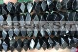 NUGG89 15 inches 12mm - 14mm faceted nuggets black tourmaline beads