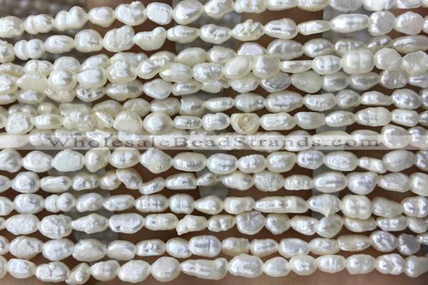 PEAR07 14 inches 3mm – 4mm white freshwater pearl beads