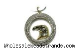 Pend106 33mm copper circle pendant pave zirconia gold plated