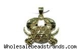 Pend138 20*25mm copper crab pendant gold plated