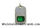 Pend171 24*38mm copper pendant pave zirconia gold plated