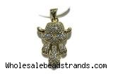 Pend189 17*22mm copper pendant pave zirconia gold plated