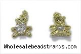 Pend243 16*16mm copper bear pendant pave zirconia gold plated