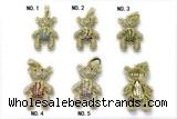 Pend251 18*25mm copper bear pendant pave zirconia gold plated