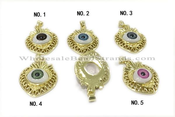 PEND27 22*25mm copper evil eye pendant gold plated