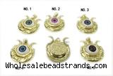 PEND28 22*25mm copper evil eye pendant gold plated