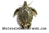 Pend60 24*28mm copper tortoise pendant gold plated