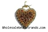 Pend65 17mm copper heart pendant pave zirconia gold plated