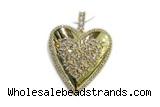 Pend78 37mm copper heart pendant pave zirconia gold plated