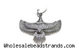 Pend82 20*42mm copper eagle pendant pave zirconia silver plated