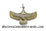 Pend83 20*42mm copper eagle pendant pave zirconia gold plated