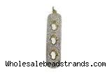 Pend95 12*44mm copper pendant pave zirconia gold plated