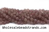 QUAR33 15 inches 10mm round strawberry quartz gemstone beads