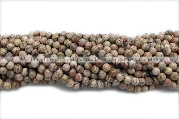 RHOD05 15 inches 6mm round rhodochrosite gemstone beads