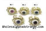 RING05 18*25mm copper evil eye rings gold plated