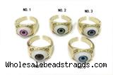 RING06 12*18mm copper evil eye rings gold plated