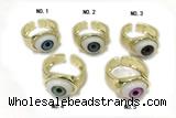 RING07 12*18mm copper evil eye rings gold plated