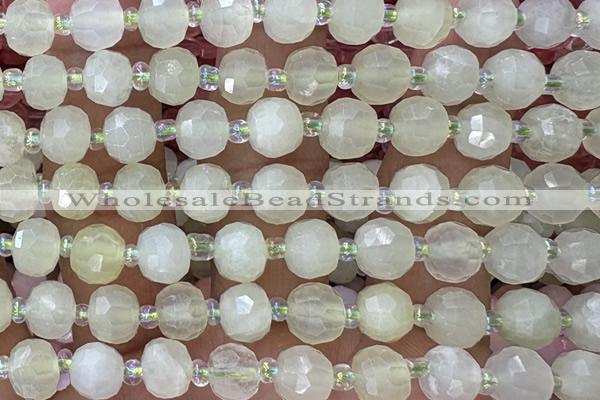 ROND210 15 inches 6*8mm faceted rondelle new jade beads